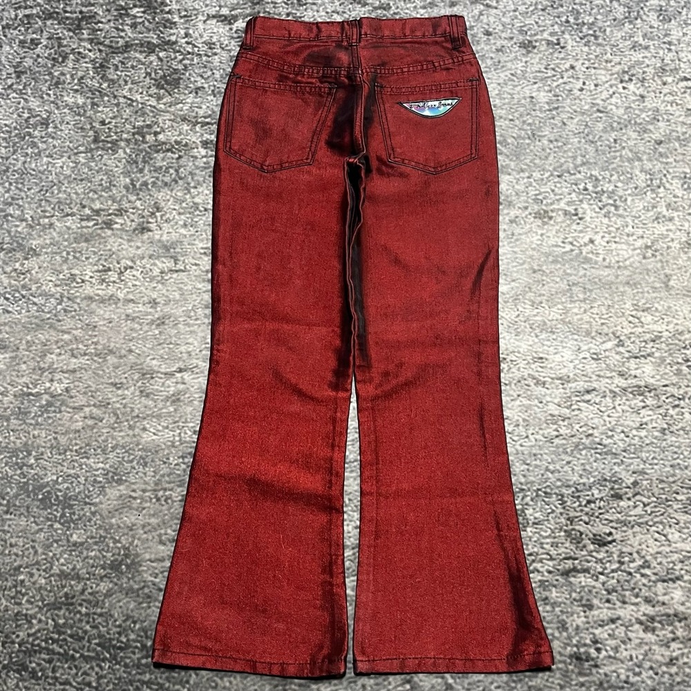 Vintage Pachinno Jeans‎ Size 8 (24x24) Red Low Rise Flare Bootcut Y2K 2000s